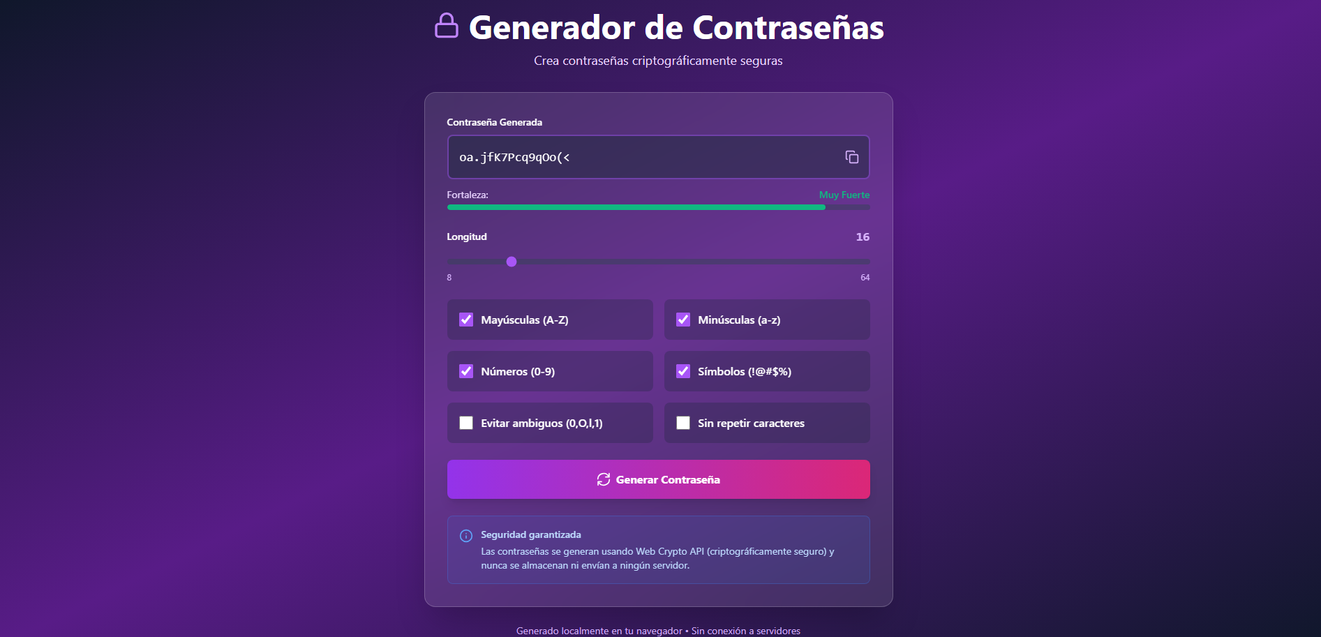 Generador de contraseñas